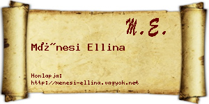 Ménesi Ellina névjegykártya